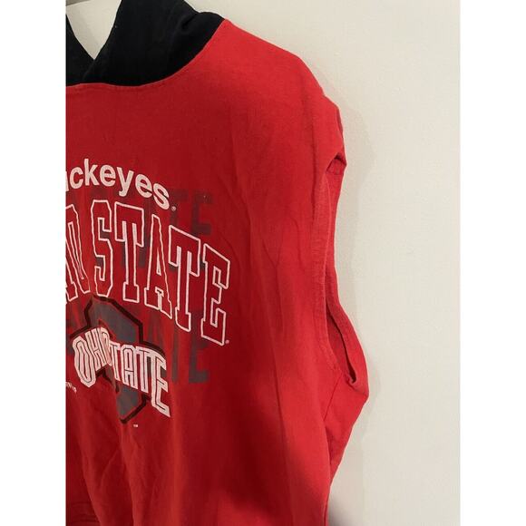 Vintage Ohio State Buckeyes Sleeveless Hooded Shirt Men’s Size XL - Picture 5 of 9